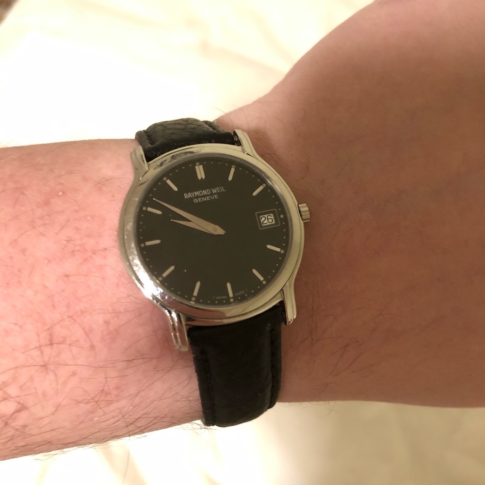 Raymond Weil 5569 Sapphire Crystal Stainless Steel Leather Wristwatch